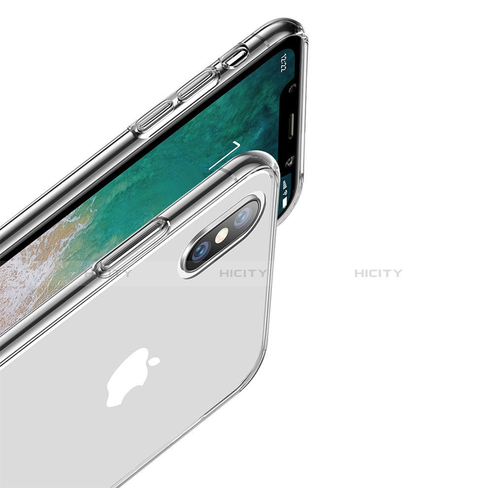 Apple iPhone X用極薄ソフトケース シリコンケース 耐衝撃 全面保護 クリア透明 C18 アップル クリア