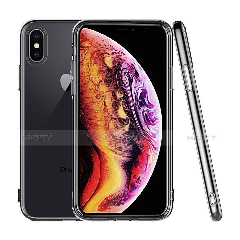 Apple iPhone X用極薄ソフトケース シリコンケース 耐衝撃 全面保護 クリア透明 C19 アップル クリア