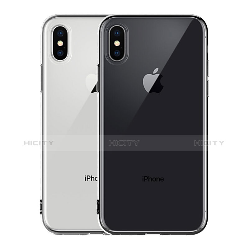 Apple iPhone X用極薄ソフトケース シリコンケース 耐衝撃 全面保護 クリア透明 C19 アップル クリア