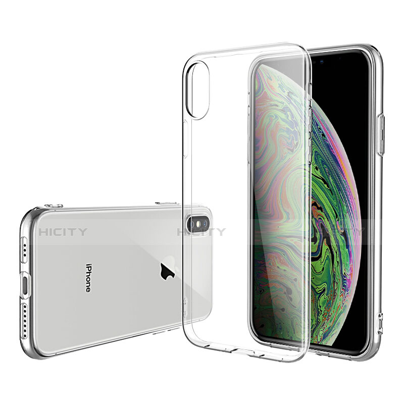 Apple iPhone X用極薄ソフトケース シリコンケース 耐衝撃 全面保護 クリア透明 C19 アップル クリア