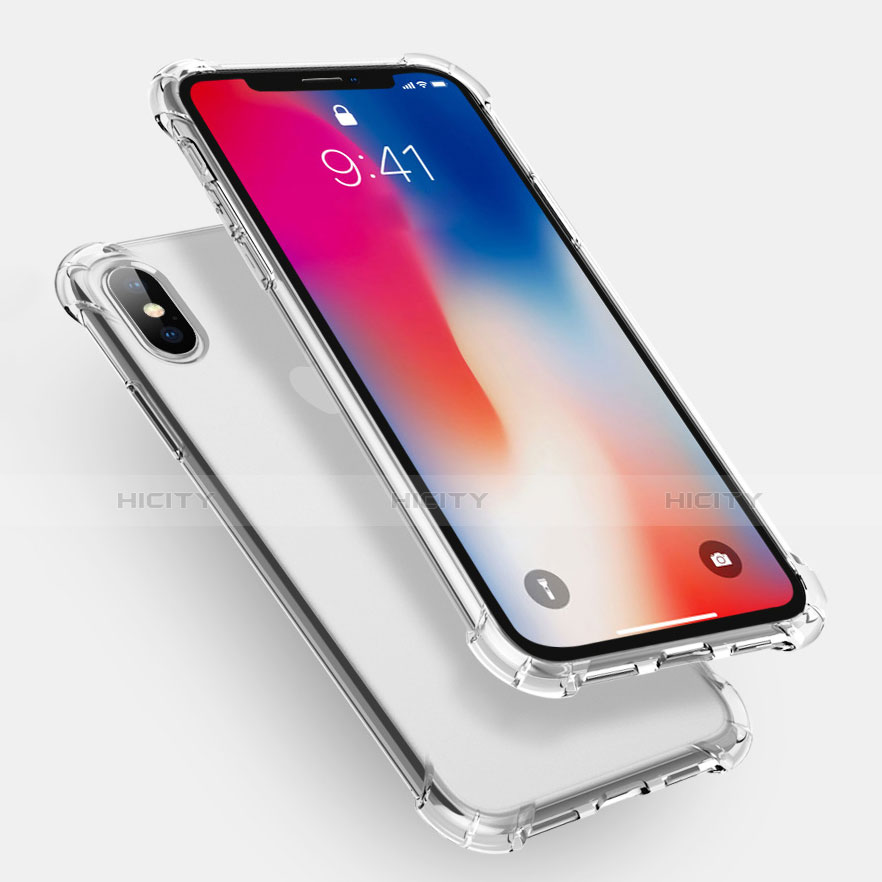 Apple iPhone X用極薄ソフトケース シリコンケース 耐衝撃 全面保護 透明 U01 アップル 