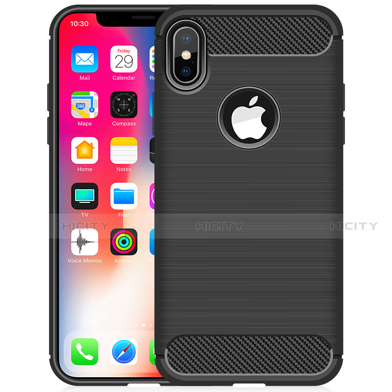 Apple iPhone X用シリコンケース ソフトタッチラバー ライン カバー アップル 