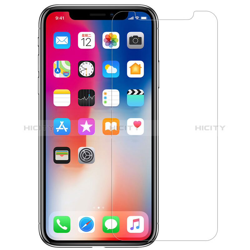 Apple iPhone X用強化ガラス 液晶保護フィルム 背面保護フィルム同梱 T02 アップル クリア