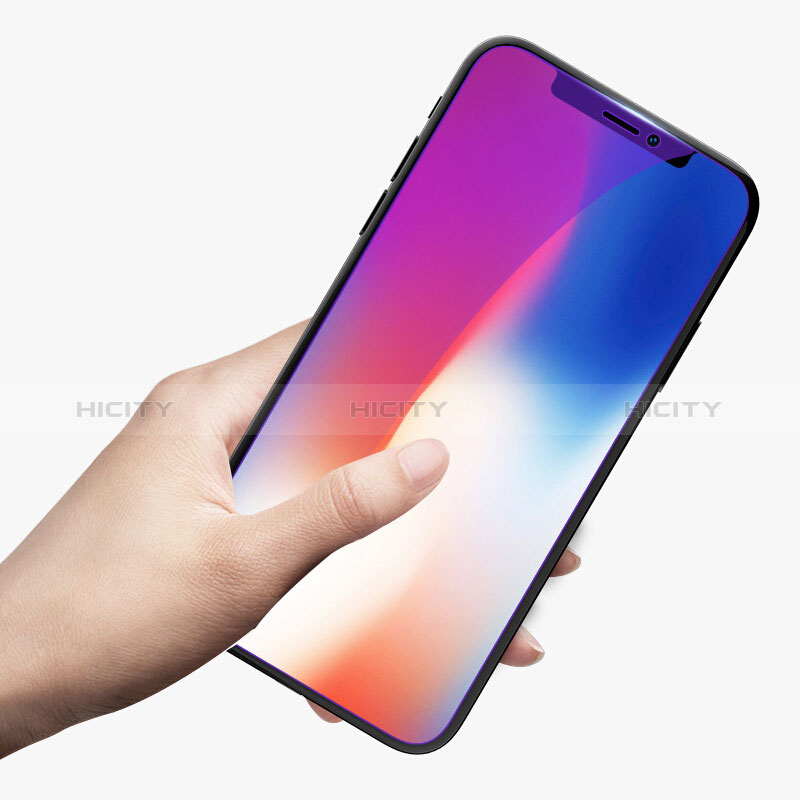 Apple iPhone X用アンチグレア ブルーライト 強化ガラス 液晶保護フィルム B01 アップル ネイビー