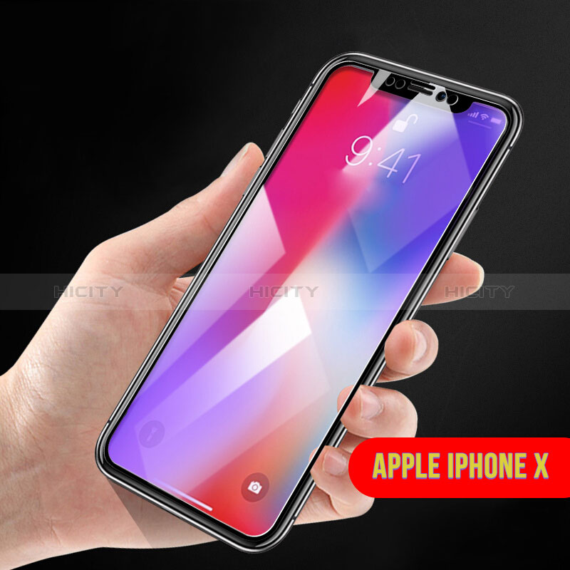 Apple iPhone X用強化ガラス フル液晶保護フィルム F12 アップル ブラック