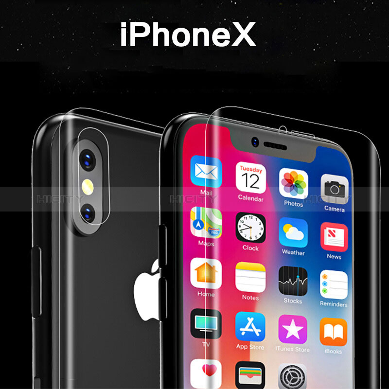 Apple iPhone X用強化ガラス 液晶保護フィルム 背面保護フィルム同梱 アップル クリア