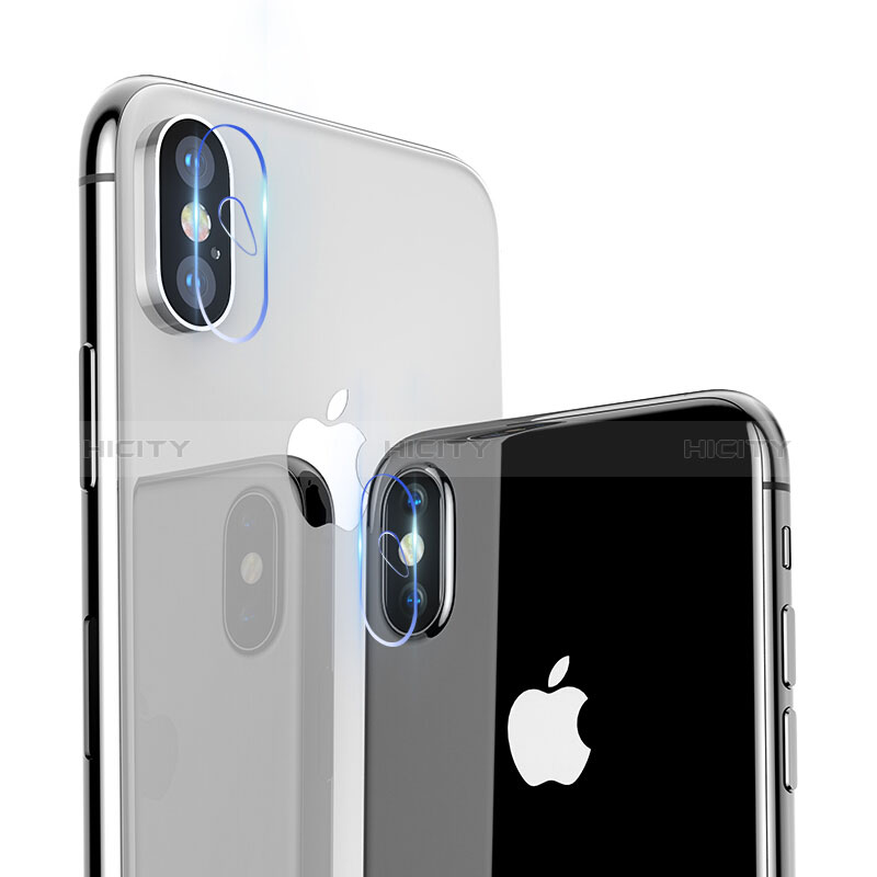 Apple iPhone X用強化ガラス カメラプロテクター カメラレンズ 保護ガラスフイルム F02 アップル クリア