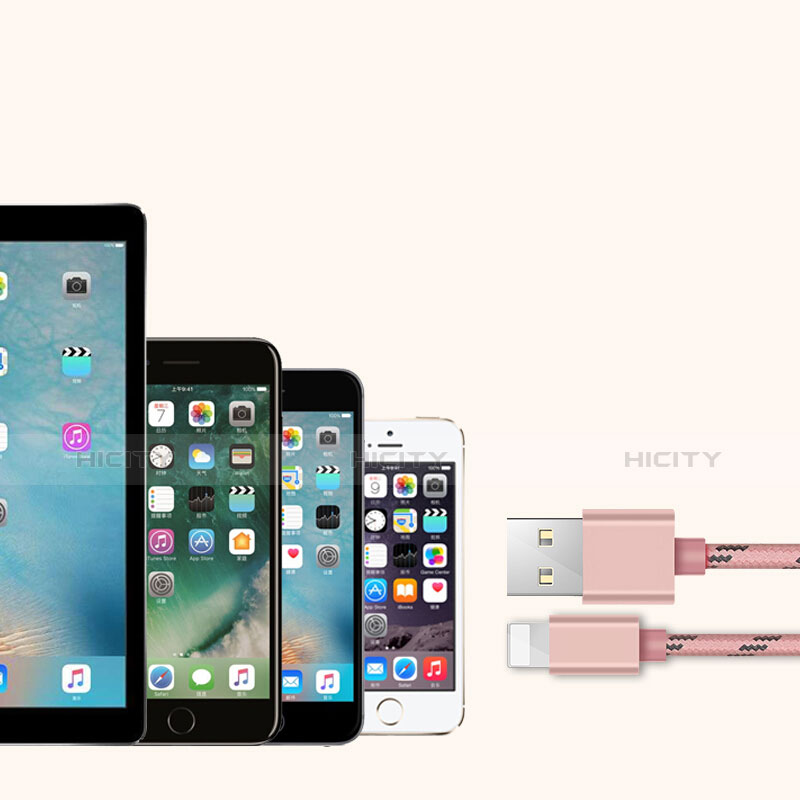 Apple iPhone XR用USBケーブル 充電ケーブル L05 アップル ピンク