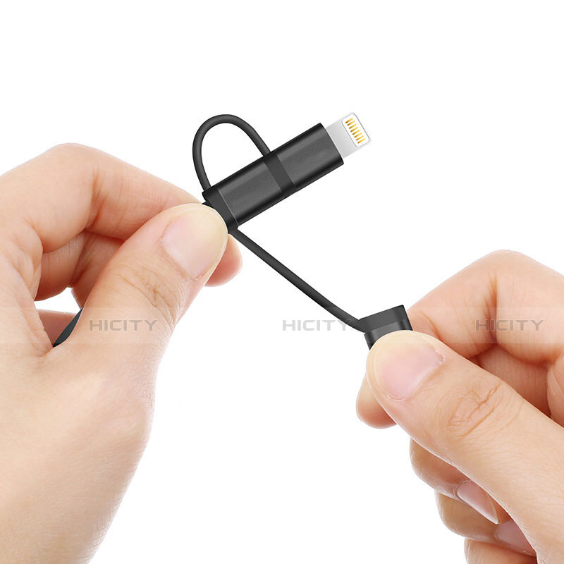 Apple iPhone XR用Lightning USBケーブル 充電ケーブル Android Micro USB C01 アップル ブラック