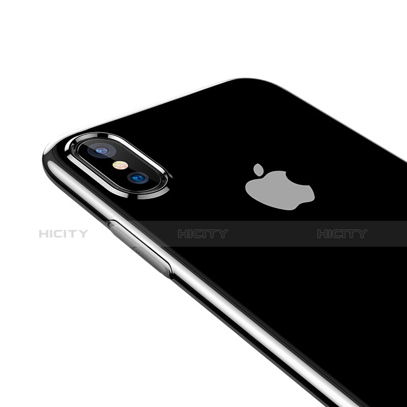 Apple iPhone Xs用360度 フルカバーハイブリットバンパーケース クリア透明 プラスチック 鏡面 アップル クリア