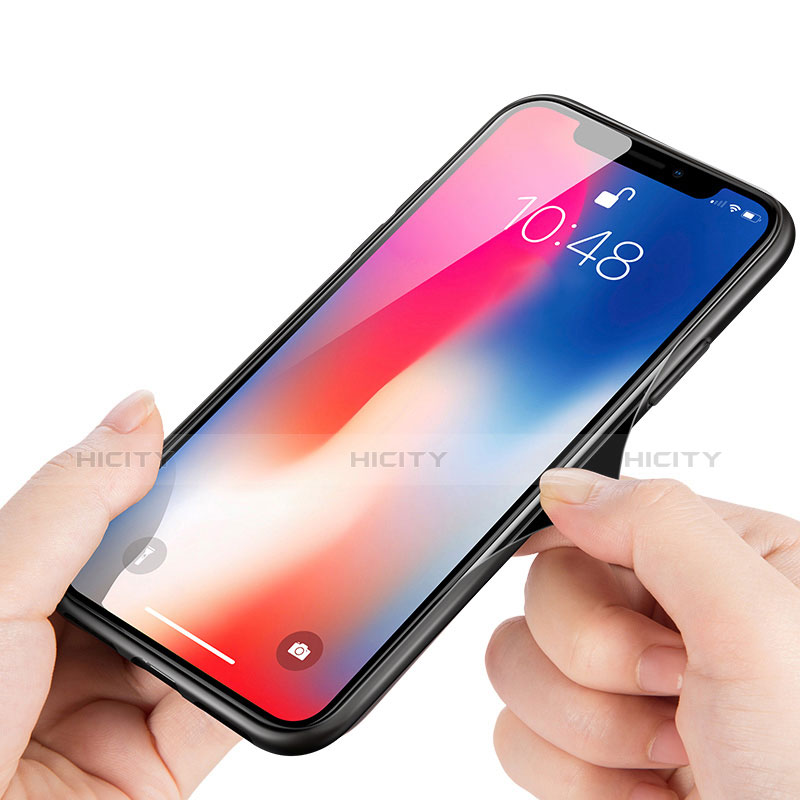 Apple iPhone Xs用シリコンケース ソフトタッチラバー ツイル Z02 アップル ブラック