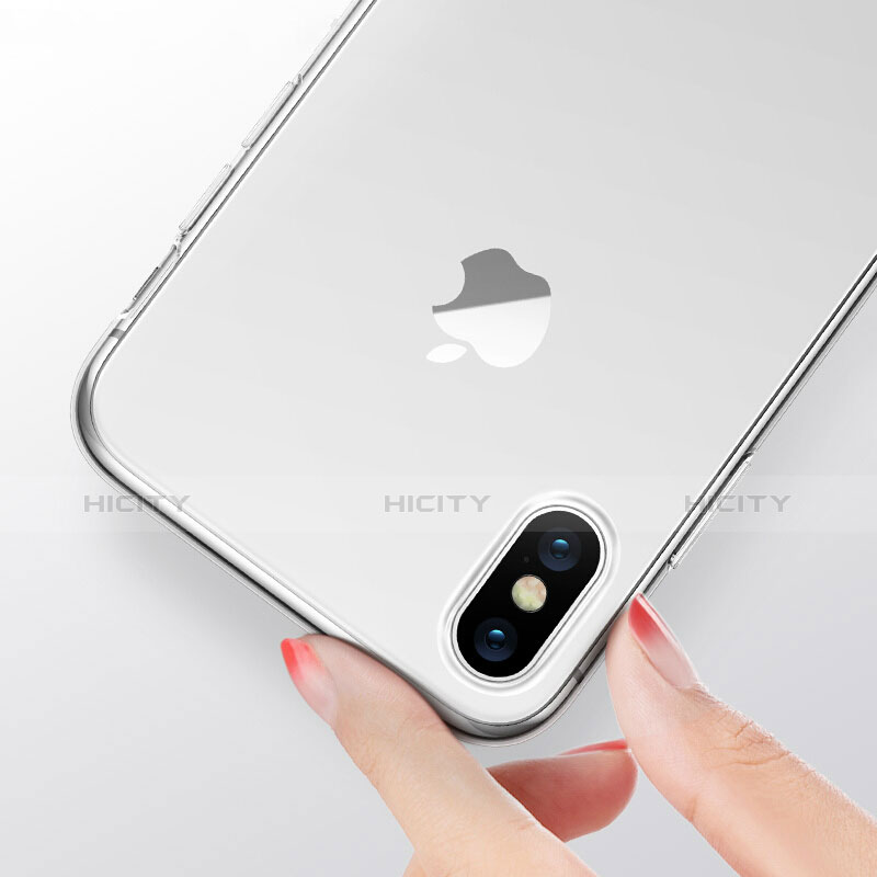 Apple iPhone Xs用極薄ソフトケース シリコンケース 耐衝撃 全面保護 クリア透明 T11 アップル クリア