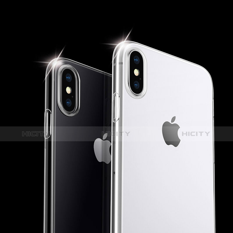 Apple iPhone Xs用極薄ソフトケース シリコンケース 耐衝撃 全面保護 クリア透明 T11 アップル クリア