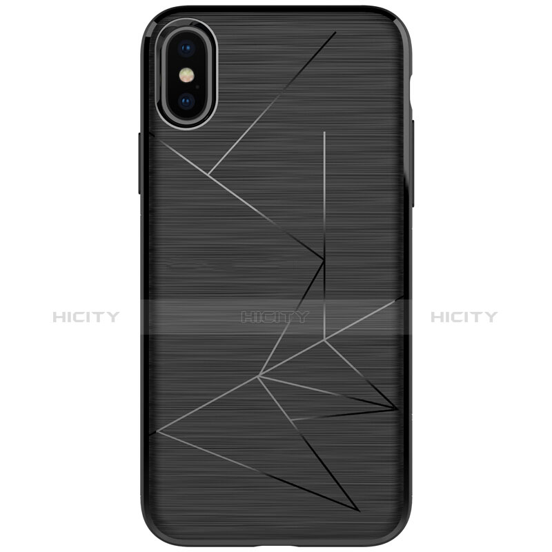 Apple iPhone Xs用ソフトケース ライン R01 アップル ブラック