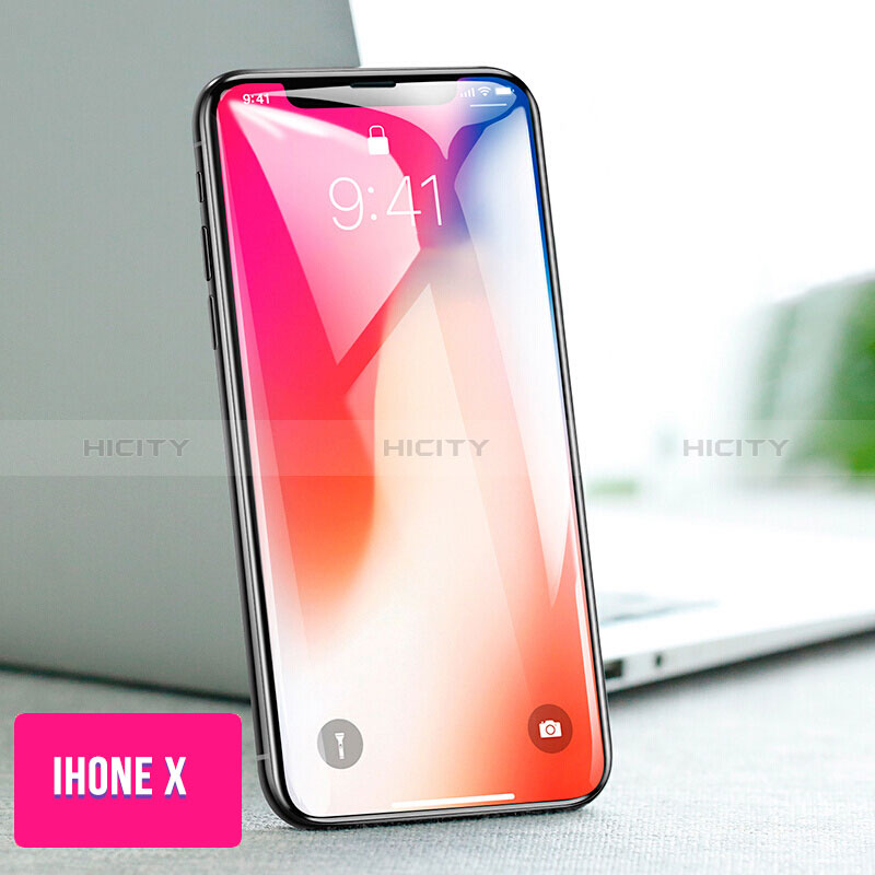 Apple iPhone Xs用強化ガラス フル液晶保護フィルム F16 アップル ブラック