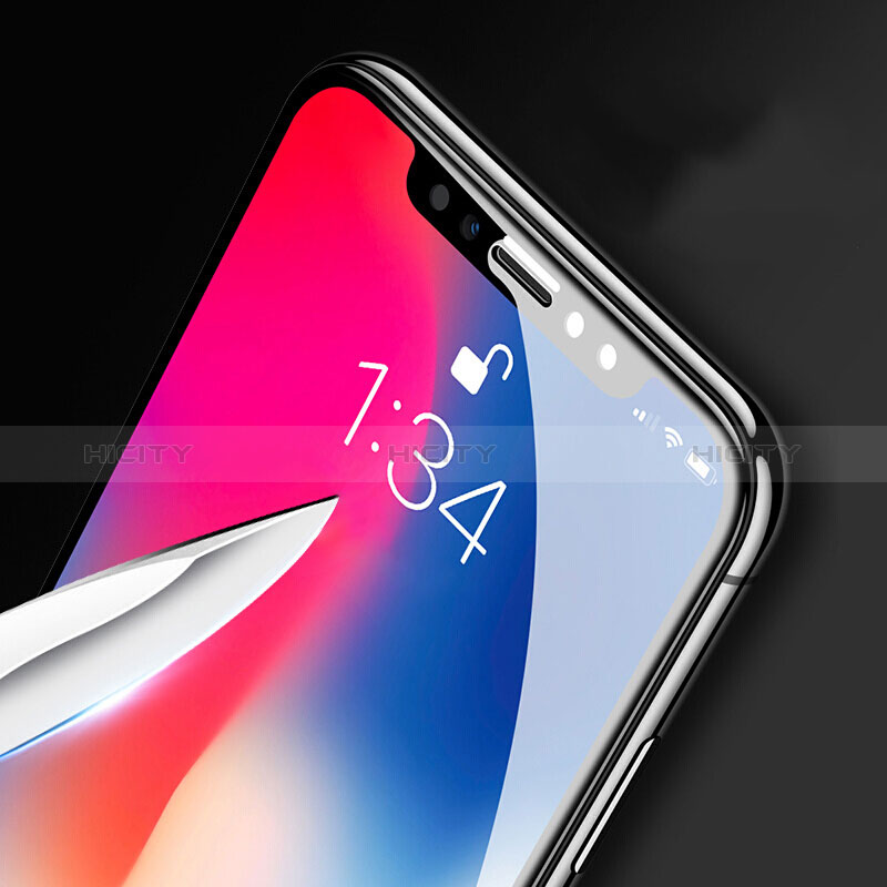 Apple iPhone Xs用強化ガラス フル液晶保護フィルム F11 アップル ブラック