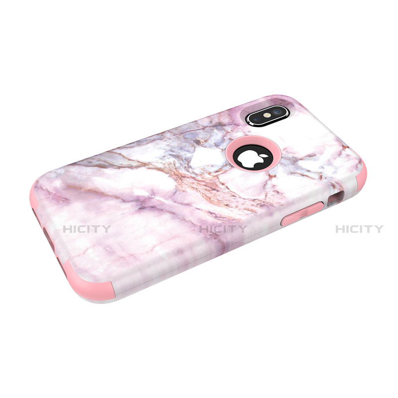 Apple iPhone Xs Max用ハイブリットバンパーケース プラスチック 兼シリコーン カバー 前面と背面 360度 フル U01 アップル 