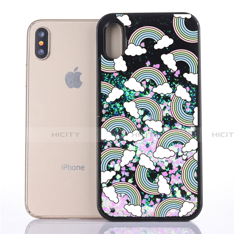 Apple iPhone Xs Max用極薄ソフトケース シリコンケース 耐衝撃 全面保護 クリア透明 花 T06 アップル 