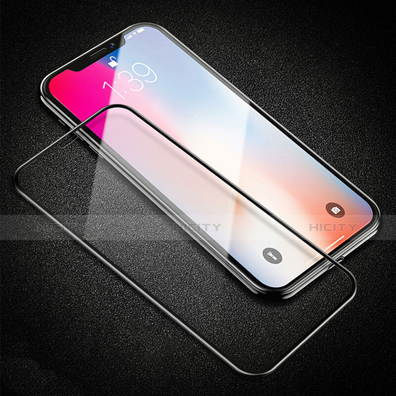 Apple iPhone Xs Max用強化ガラス フル液晶保護フィルム F21 アップル ブラック