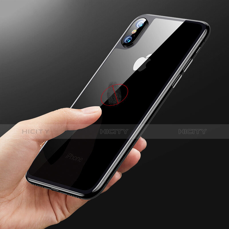 Apple iPhone Xs Max用強化ガラス 背面保護フィルム B09 アップル ブラック