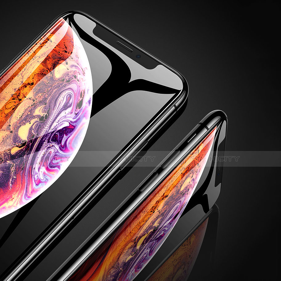 Apple iPhone Xs Max用強化ガラス フル液晶保護フィルム P04 アップル ブラック