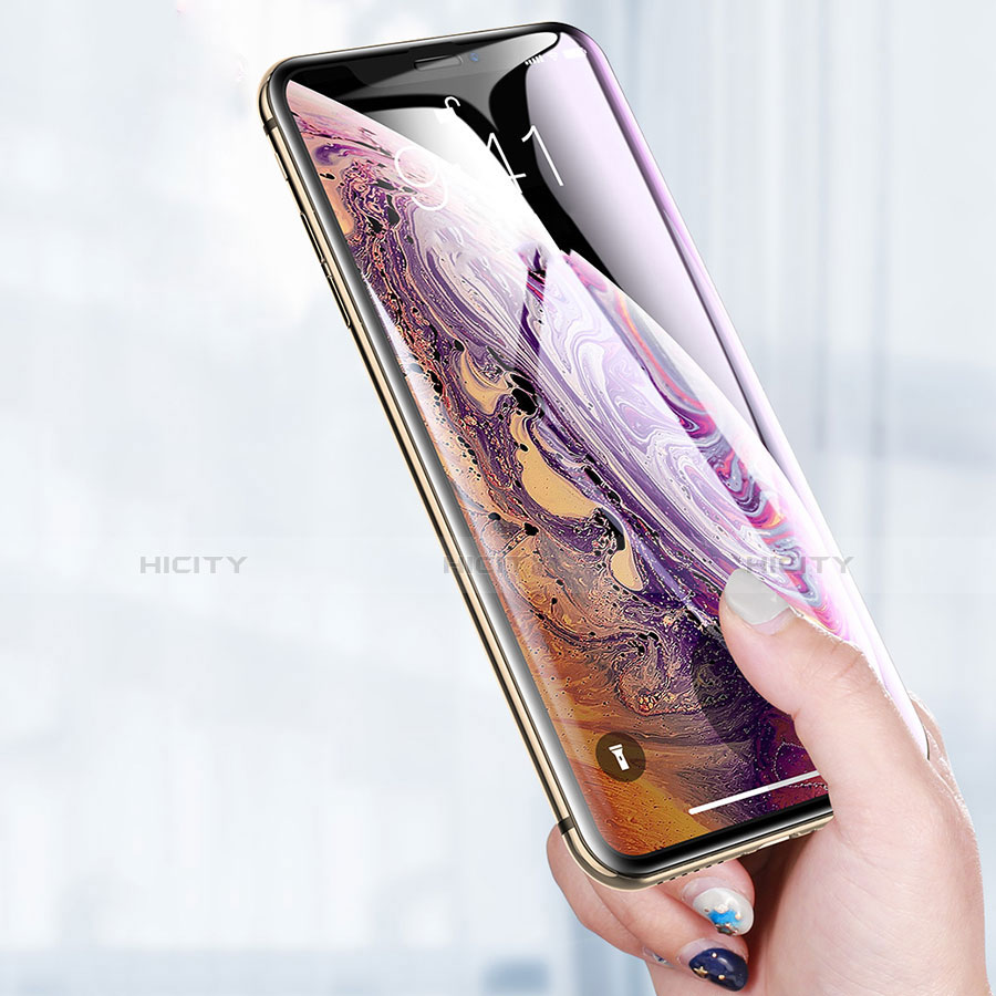 Apple iPhone Xs Max用強化ガラス フル液晶保護フィルム P08 アップル ブラック