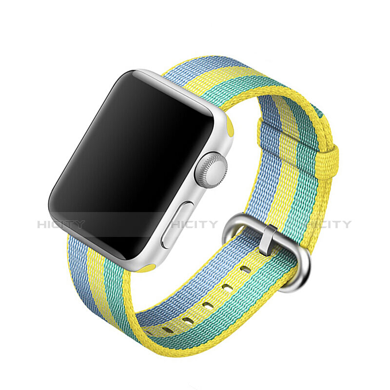 Apple iWatch 3 42mm用ウーブンナイロンバンド アップル イエロー