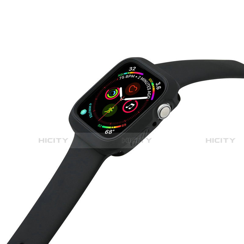 Apple iWatch 5 40mm用360度 フルカバー極薄ソフトケース シリコンケース 耐衝撃 全面保護 バンパー アップル ブラック