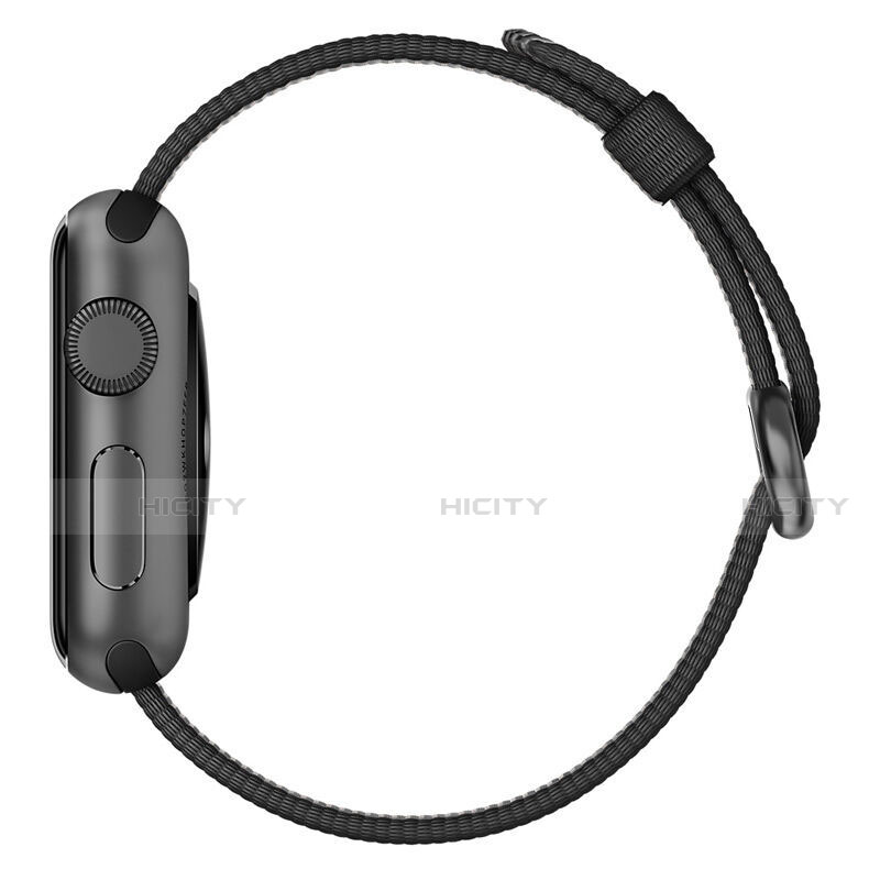 Apple iWatch 5 40mm用ウーブンナイロンバンド アップル ブラック