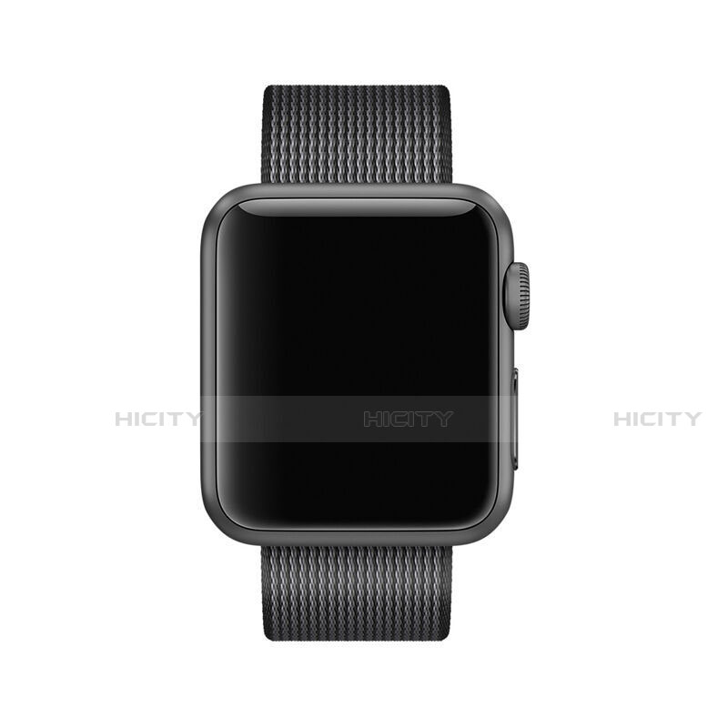 Apple iWatch 5 40mm用ウーブンナイロンバンド アップル ブラック