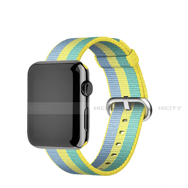 Apple iWatch 5 44mm用ウーブンナイロンバンド アップル イエロー