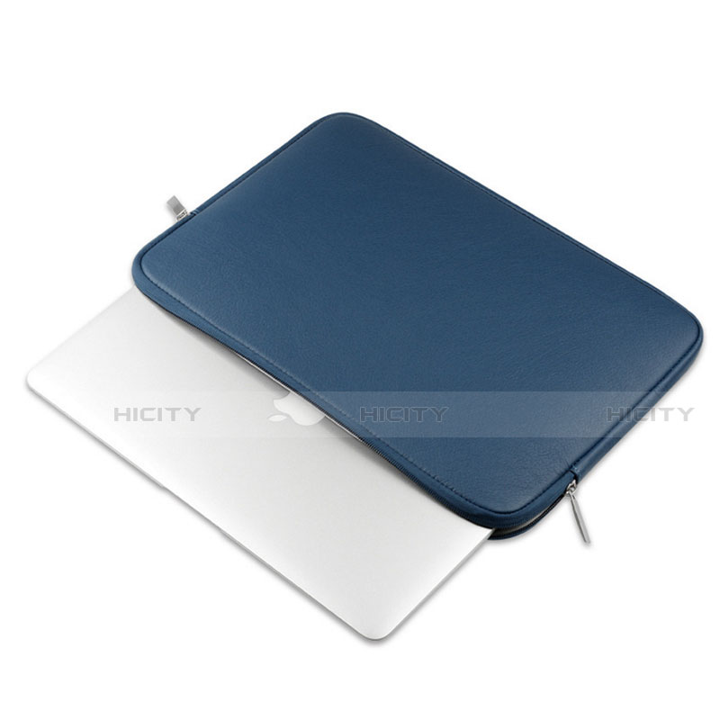Apple MacBook Pro 13 インチ (2020)用高品質ソフトレザーポーチバッグ ケース イヤホンを指したまま L16 アップル ネイビー