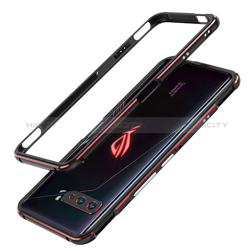 Asus ROG Phone 3用ケース 高級感 手触り良い アルミメタル 製の金属製 バンパー カバー JZ1 Asus レッド・ブラック