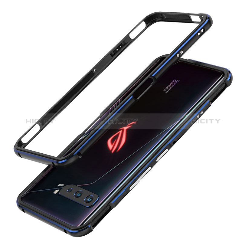 Asus ROG Phone 3用ケース 高級感 手触り良い アルミメタル 製の金属製 バンパー カバー JZ1 Asus ネイビー・ブラック