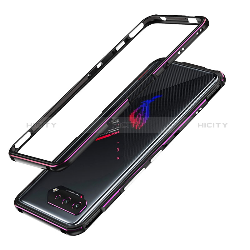 Asus ROG Phone 5s用ケース 高級感 手触り良い アルミメタル 製の金属製 バンパー カバー JZ1 Asus パープル