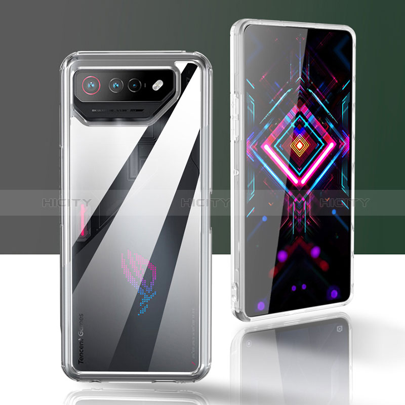 Asus ROG Phone 7用360度 フルカバー ハイブリットバンパーケース クリア透明 プラスチック カバー ZJ5 Asus クリア