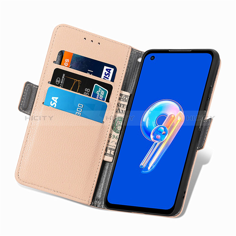 Asus Zenfone 9用手帳型 レザーケース スタンド 花 カバー S02D Asus 