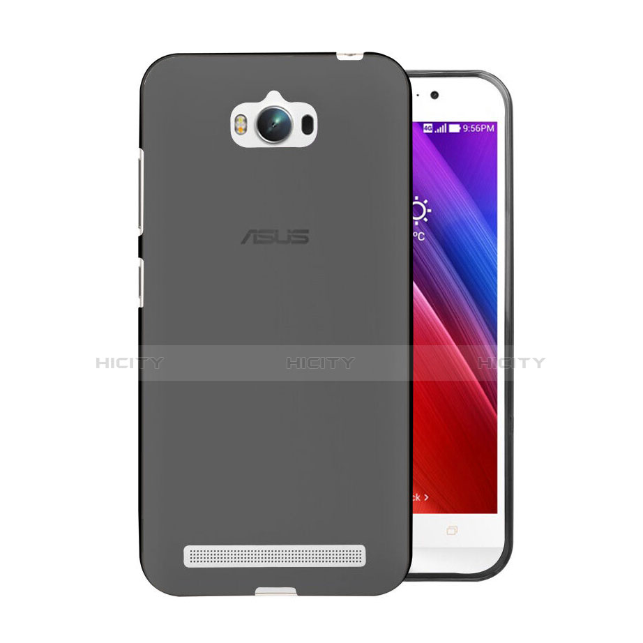 Asus Zenfone Max ZC550KL用極薄ソフトケース シリコンケース 耐衝撃 全面保護 クリア透明 Asus グレー