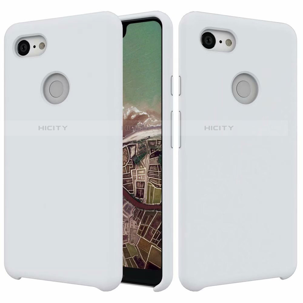 Google Pixel 3 XL用360度 フルカバー極薄ソフトケース シリコンケース 耐衝撃 全面保護 バンパー グーグル ホワイト