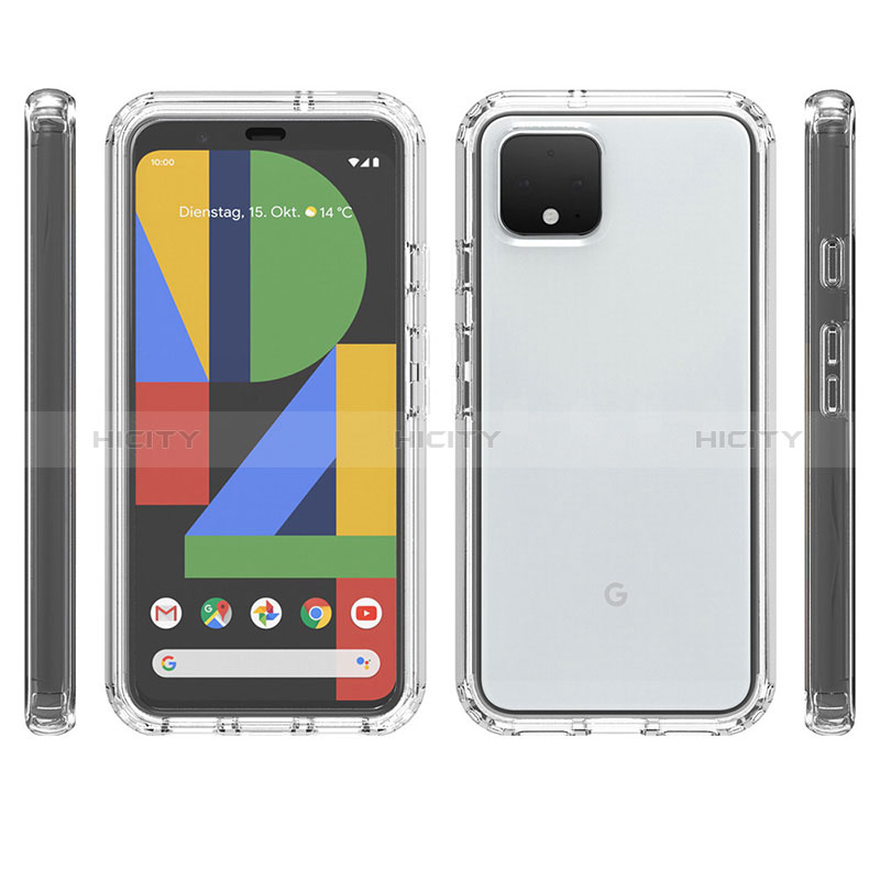 Google Pixel 4用前面と背面 360度 フルカバー 極薄ソフトケース シリコンケース 耐衝撃 全面保護 バンパー 勾配色 透明 グーグル 