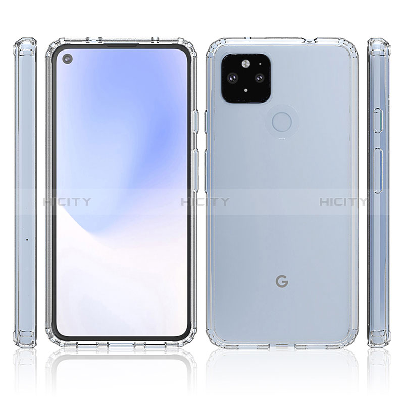 Google Pixel 4a 5G用360度 フルカバー ハイブリットバンパーケース 透明 プラスチック カバー ZJ5 グーグル 