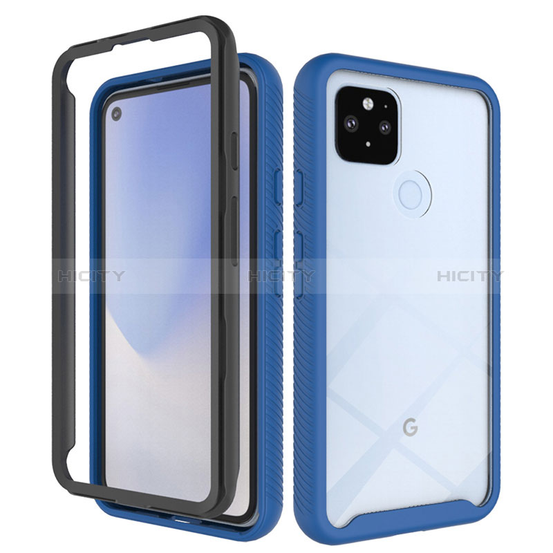 Google Pixel 4a 5G用360度 フルカバー ハイブリットバンパーケース クリア透明 プラスチック カバー ZJ1 グーグル 