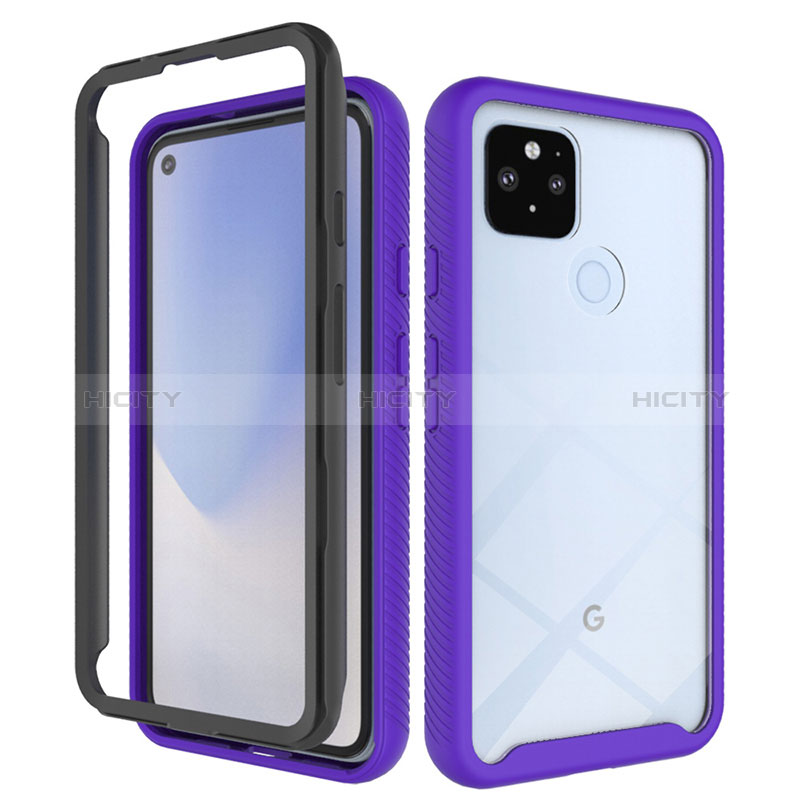 Google Pixel 4a 5G用360度 フルカバー ハイブリットバンパーケース クリア透明 プラスチック カバー ZJ1 グーグル 