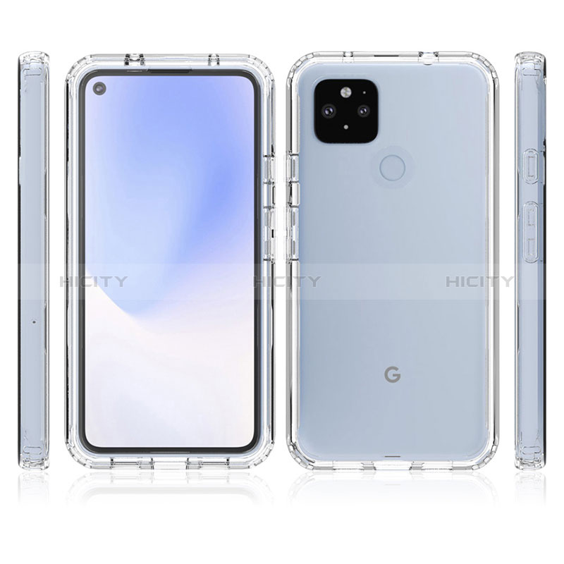 Google Pixel 4a 5G用前面と背面 360度 フルカバー 極薄ソフトケース シリコンケース 耐衝撃 全面保護 バンパー 勾配色 透明 グーグル 