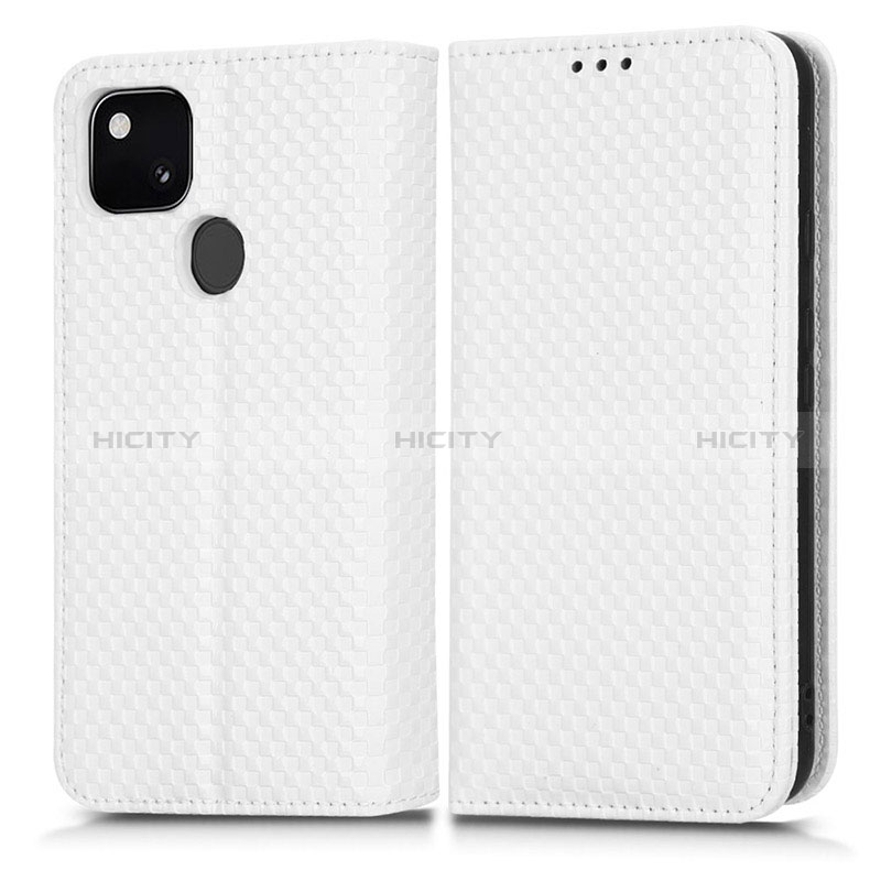 Google Pixel 4a用手帳型 レザーケース スタンド カバー C03X グーグル ホワイト