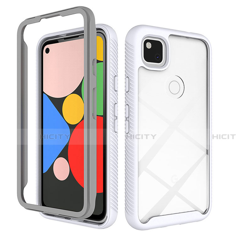 Google Pixel 4a用ハイブリットバンパーケース クリア透明 プラスチック 鏡面 カバー M01 グーグル 