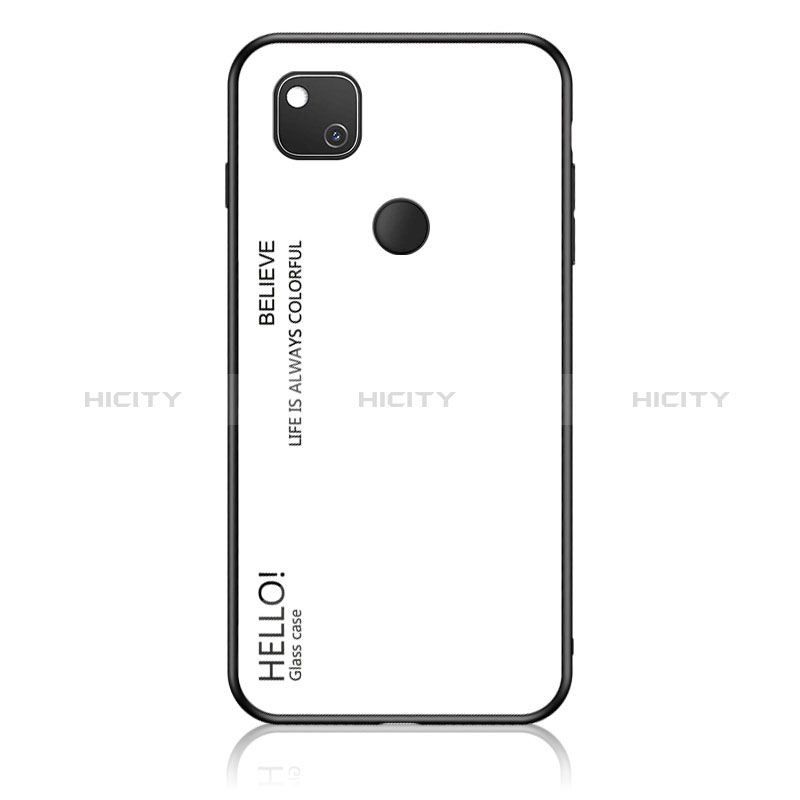 Google Pixel 4a用ハイブリットバンパーケース プラスチック 鏡面 虹 グラデーション 勾配色 カバー LS1 グーグル 