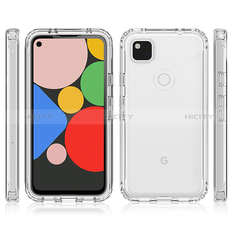 Google Pixel 4a用前面と背面 360度 フルカバー 極薄ソフトケース シリコンケース 耐衝撃 全面保護 バンパー 勾配色 透明 グーグル 