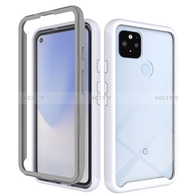 Google Pixel 5 XL 5G用360度 フルカバー ハイブリットバンパーケース クリア透明 プラスチック カバー ZJ1 グーグル 