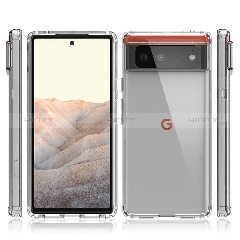 Google Pixel 6 5G用360度 フルカバー ハイブリットバンパーケース クリア透明 プラスチック カバー Z01J グーグル クリア